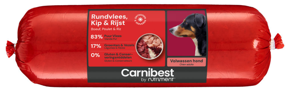 Carnibest Rund, kip & rijst 1KG