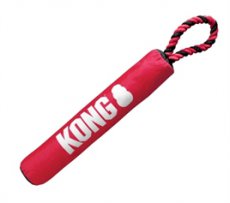 KONG Signature stick met touw rood/zwart 30x5x5