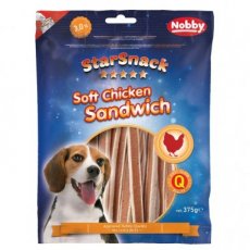 70148 NOBBY Snack hond soft kip sandwich 375gr